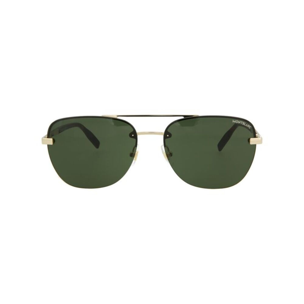 Montblanc Aviator-Frame Metal Sunglasses Gold Mens